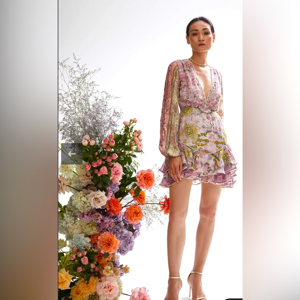 Hemant and Nandita Maya Plunged Short Dress